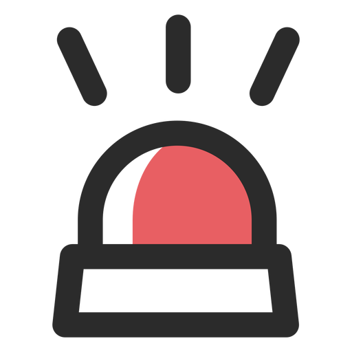 Alarmlicht farbiges Strichsymbol PNG-Design