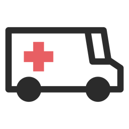 Ícone de traço colorido de ambulância Desenho PNG