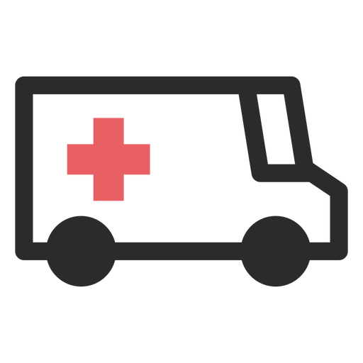 Icono de trazo de color de ambulancia Diseño PNG