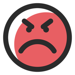 Emoticon de traço colorido de raiva Desenho PNG
