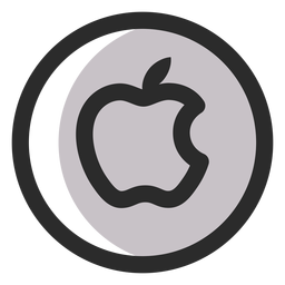 Apple colored stroke icon PNG Design