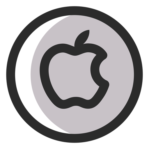 Icono de trazo de color manzana
