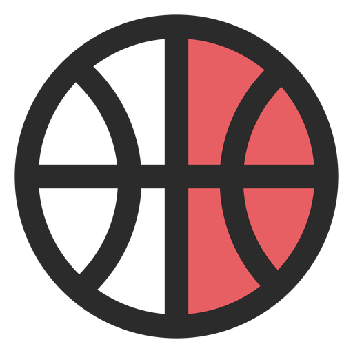 Icono de trazo de color de pelota de baloncesto Diseño PNG