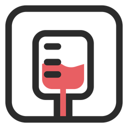 Icono de trazo de color de bolsa de sangre Diseño PNG