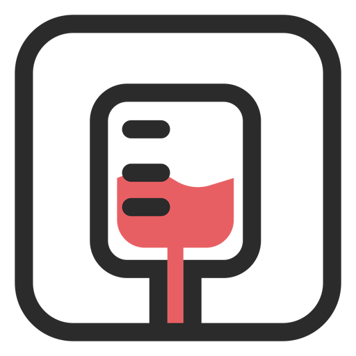 Icono de trazo de color de bolsa de sangre Diseño PNG