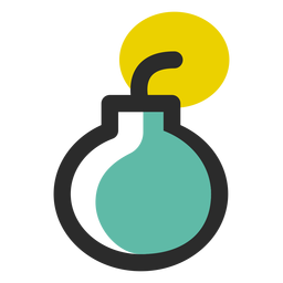 Ícone de traço colorido de bomba Desenho PNG