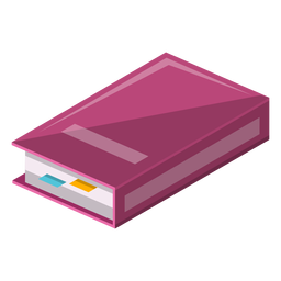Book with sticky markers icon