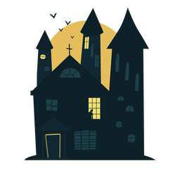 Escalofriante casa embrujada de halloween Diseño PNG