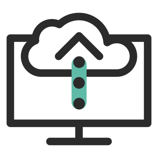 Farbiges Strichsymbol für Cloud-Upload PNG-Design