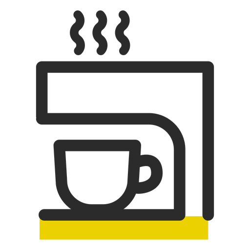 Kaffeemaschine farbiges Strichsymbol PNG-Design