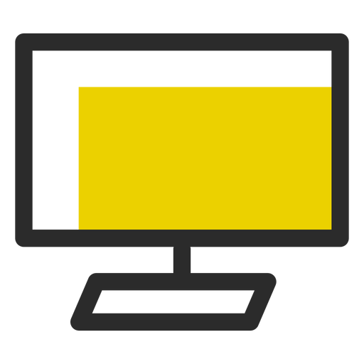 Monitor de computadora icono de trazo de color iconos de oficina