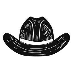 Ícone de desenho de chapéu de caubói Desenho PNG