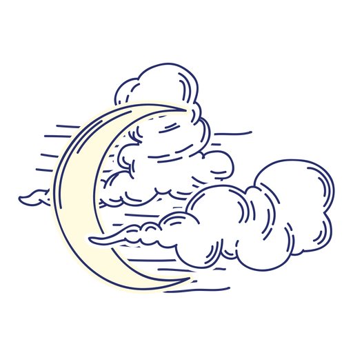 Dibujos Animados De Luna Y Nubes Descargar Png Svg Transparente