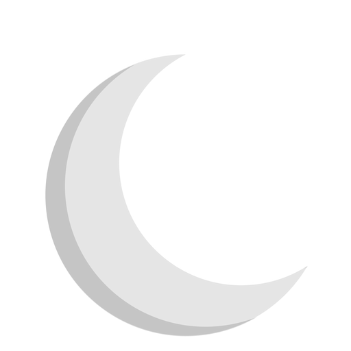 Icono plano de la luna creciente Diseño PNG
