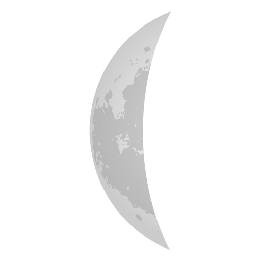 Icono realista de la luna creciente Diseño PNG