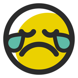 Emoticon de traço colorido de choro Emoticon de traço colorido de choro
