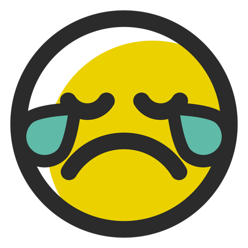 Cry farbiges Strich-Emoticon PNG-Design
