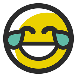 Crying laughing colored stroke emoticon PNG Design Transparent PNG