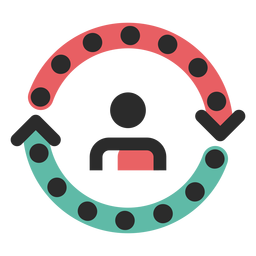 Ícone de traço colorido do ciclo do cliente Desenho PNG