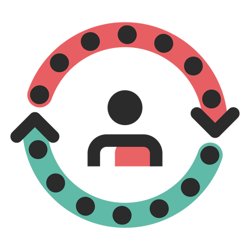 Kundenzyklus farbiges Strichsymbol PNG-Design