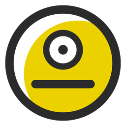 Cyclops colored stroke emoticon PNG Design