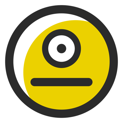 Emoticon de trazo coloreado Cyclops Diseño PNG