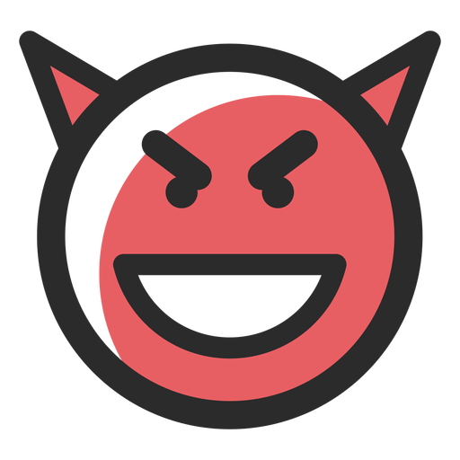 Devil colored stroke emoticon - Transparent PNG & SVG vector file