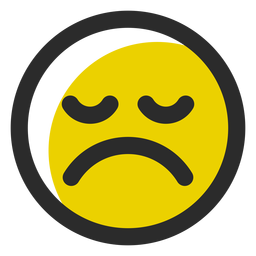 Emoticon de trazo de color decepcionado Diseño PNG