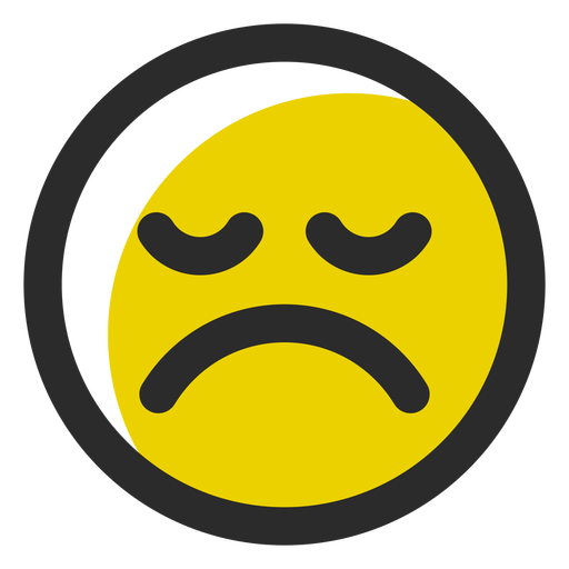 Disappointed colored stroke emoticon PNG Design