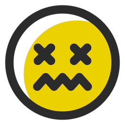 Dizzy colored stroke emoticon PNG Design