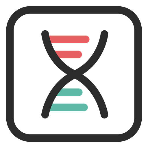 DNA-Kette farbiges Strichsymbol PNG-Design