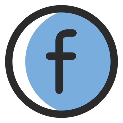 Facebook farbiges Strichsymbol PNG-Design
