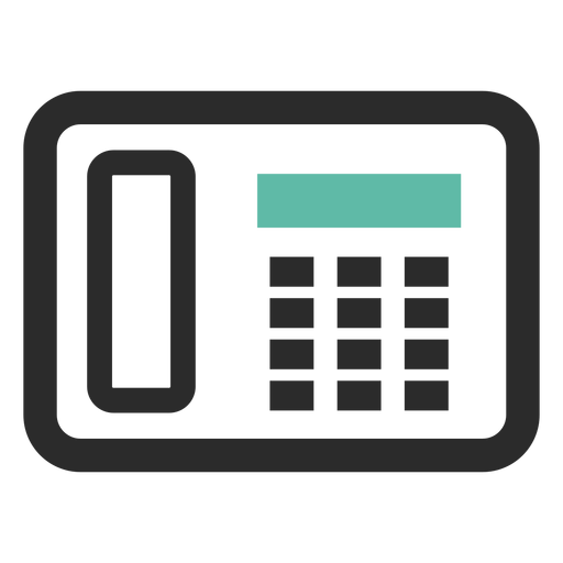 Farbiges Strichsymbol des Fax-Telefons PNG-Design