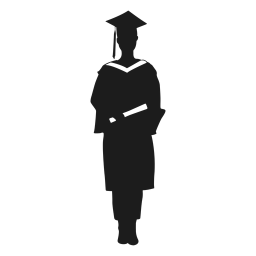 Female graduate holding diploma silhouette - Transparent PNG & SVG ...