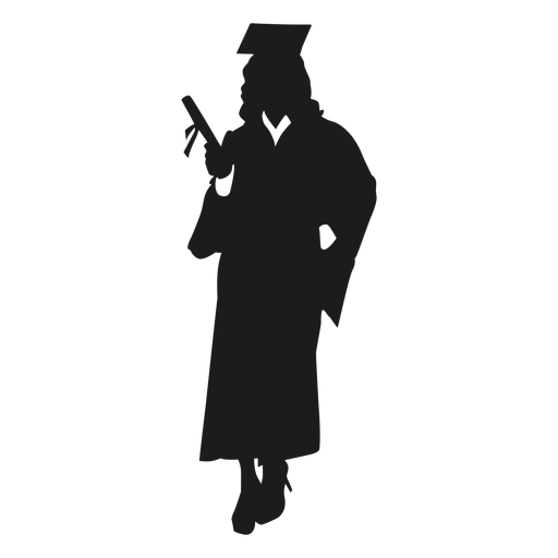 Female graduate silhouette PNG Design