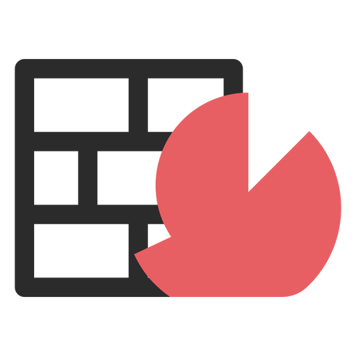 Icono de trazo de color de firewall Diseño PNG