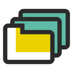 Icono de trazo de color de carpetas Diseño PNG