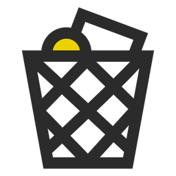 Ícone de traço colorido cheio wastebasket Ícone de traço colorido cheio wastebasket