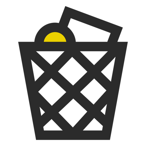 Volles farbiges Strichsymbol des Papierkorbs PNG-Design