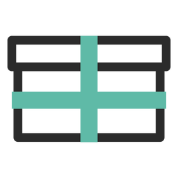 Gift box colored stroke icon PNG Design
