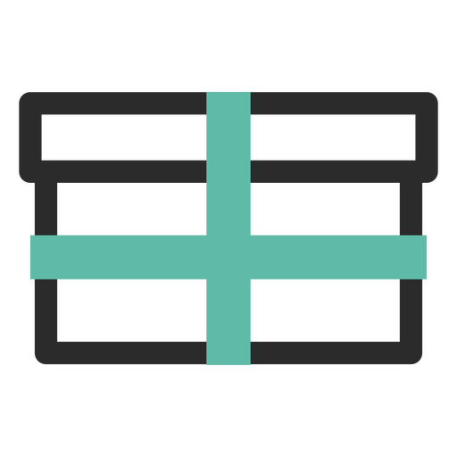 Geschenkbox farbiges Strichsymbol PNG-Design