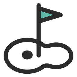 Golf putting green colored stroke PNG Design