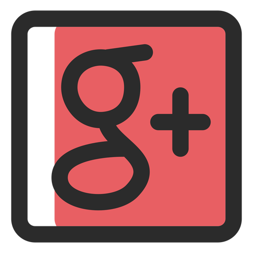 Google plus farbiges Strichsymbol PNG-Design