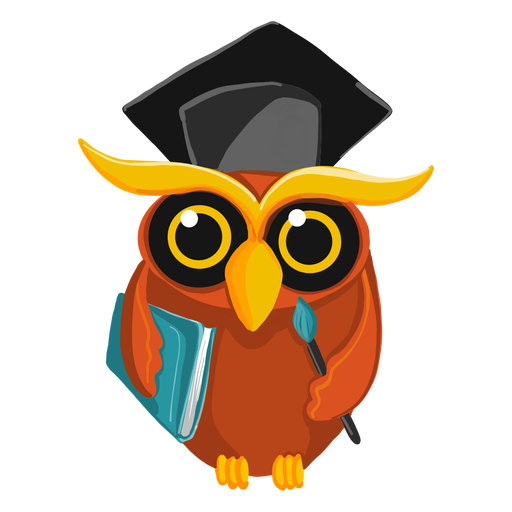 Graduate owl holding book - Transparent PNG & SVG vector file