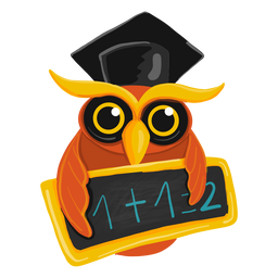 Graduate owl holding chawkboard PNG Design