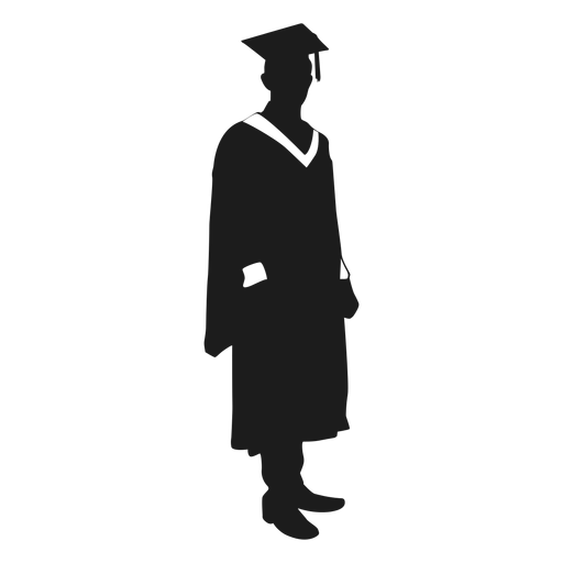 Graduate standing silhouette PNG Design