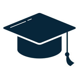 Icono plano de sombrero de graduación Transparent PNG