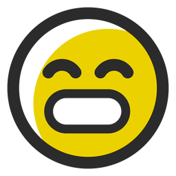 Emoticon de trazo coloreado sonrisa Diseño PNG