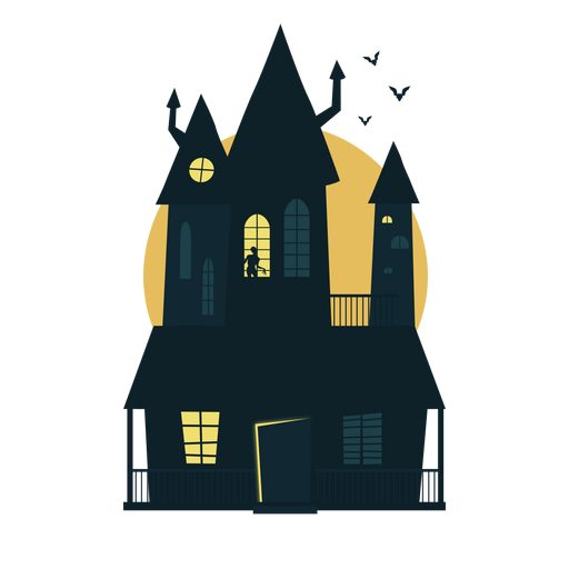 Casa embrujada de Halloween Diseño PNG
