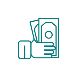 Hand die Geldstrichsymbol hält PNG-Design